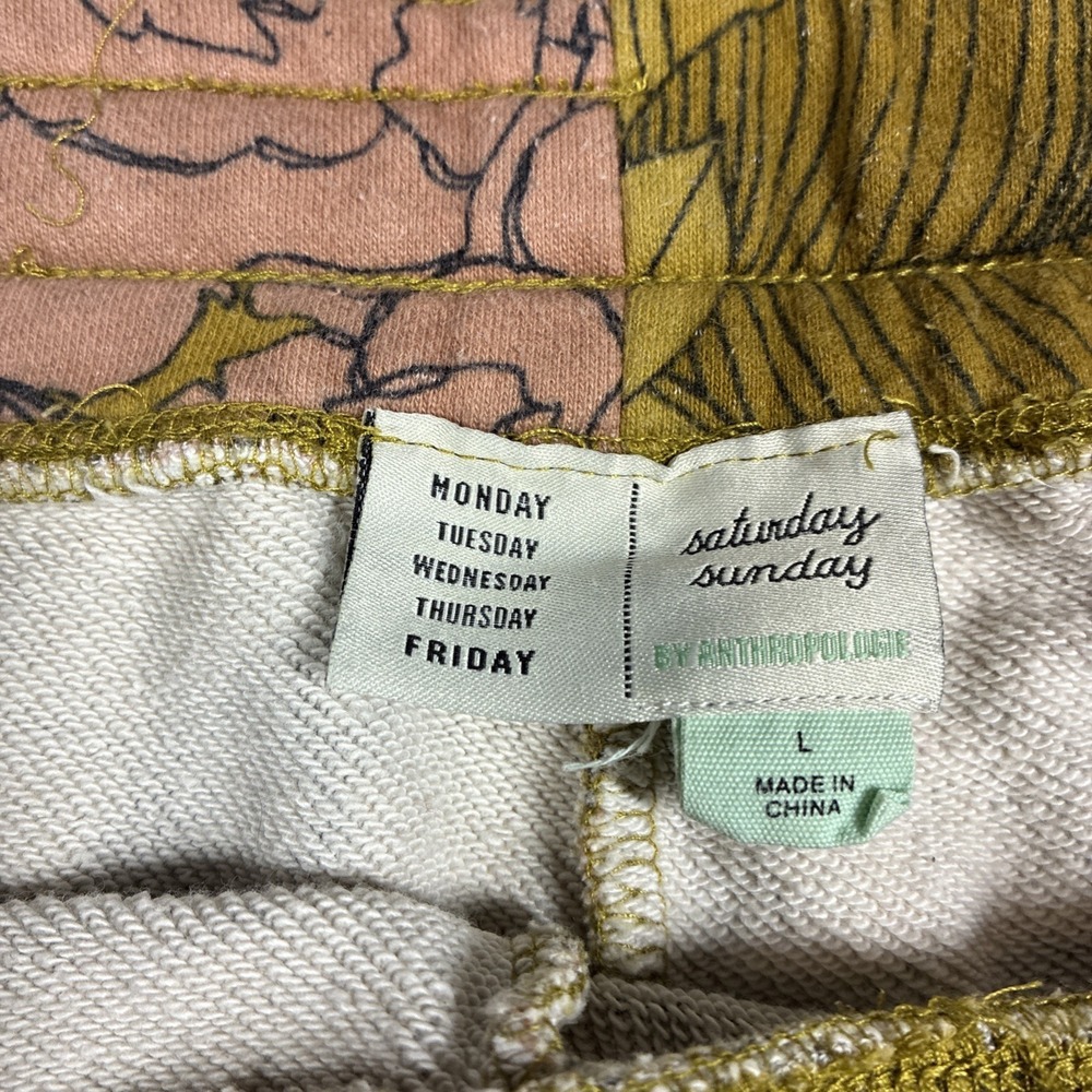 Anthropologie Saturday Sunday Women Floral Jogger Sweatpant Size Large Boho - Picture 5 of 16
